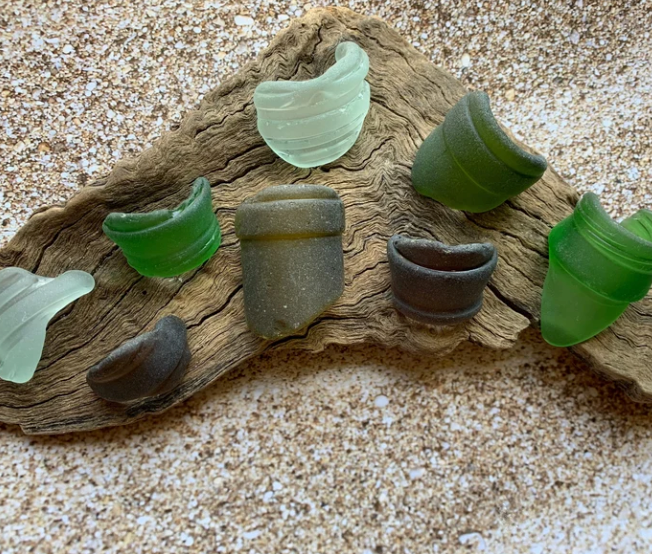Sea Glass Bottle Neck & Lip | Genuine Real Naturally Occurring Beach Glass for Sale
