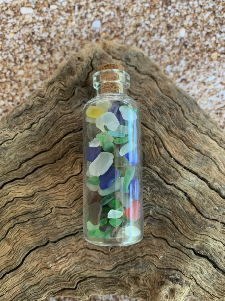 Tiny Sea Glass Bottle | Genuine Real Micro Beach Glass Bottle | Coastal Decor Gift